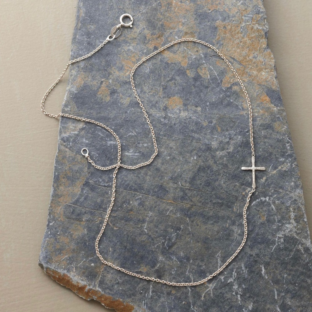 Rebecca Lankford 925 Sterling Silver Sideways Cross Necklace RETIRED